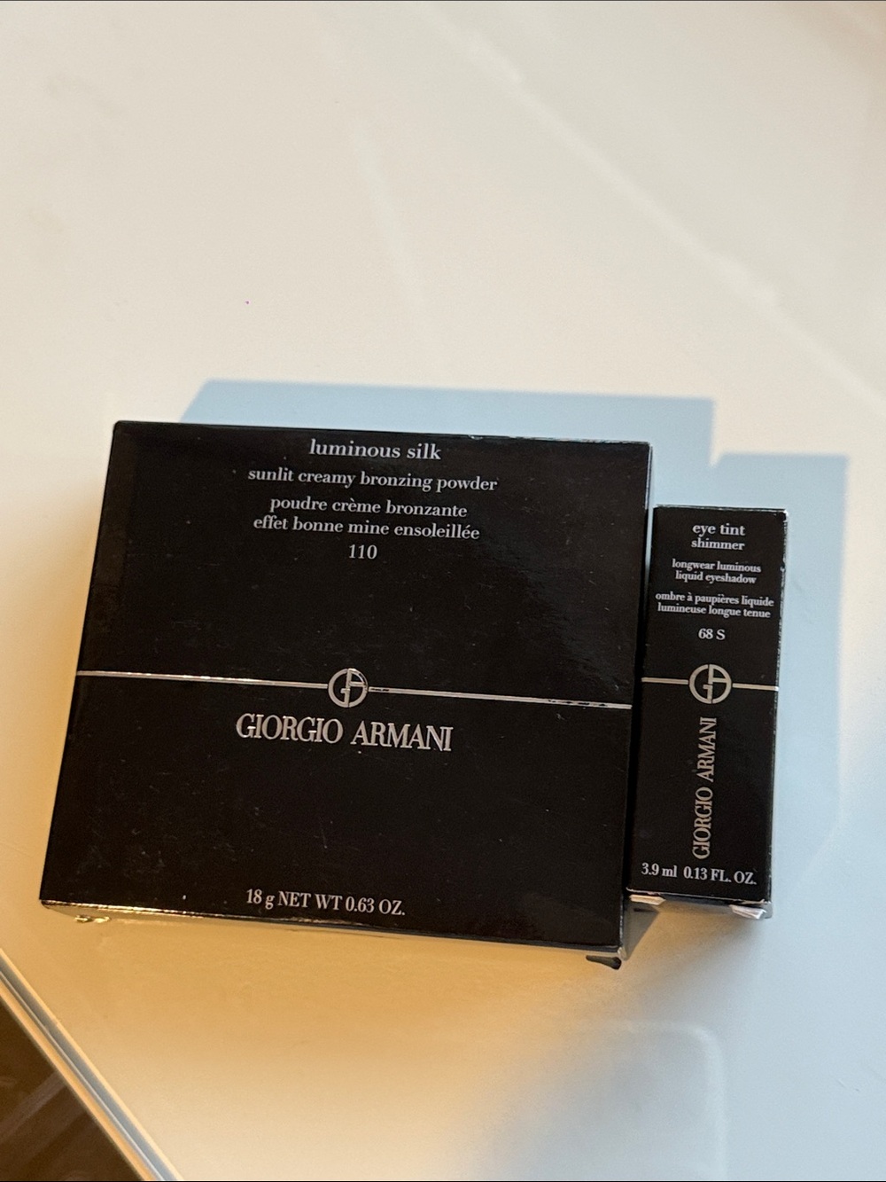Giorgio Armani luminous silk creamy bronzing powder + eye shimmer